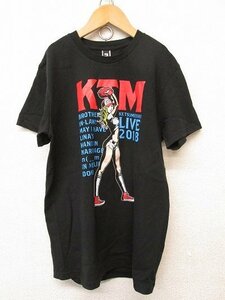 I3076：ｋTM ケツメイシ Pitcher GIRL TEE LIVE2018 半袖Tシャツ M オフィシャルグッズ/バンTee ブラック黒