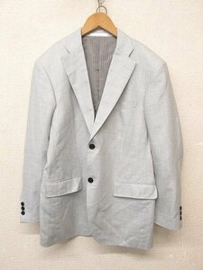 i3132：日本製！DUNHILL ダンヒル 麻リネン絹シルク混ウールジャケット 96AB5 テーラード/カジュアルジャケット 水色/背抜き/メンズ紳士