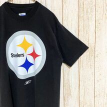 Reebok リーボック NFL Pittsburgh Steelers ピッツバーグ・スティーラーズ プリント TシャツM USA古着 アメリカ古着_画像1