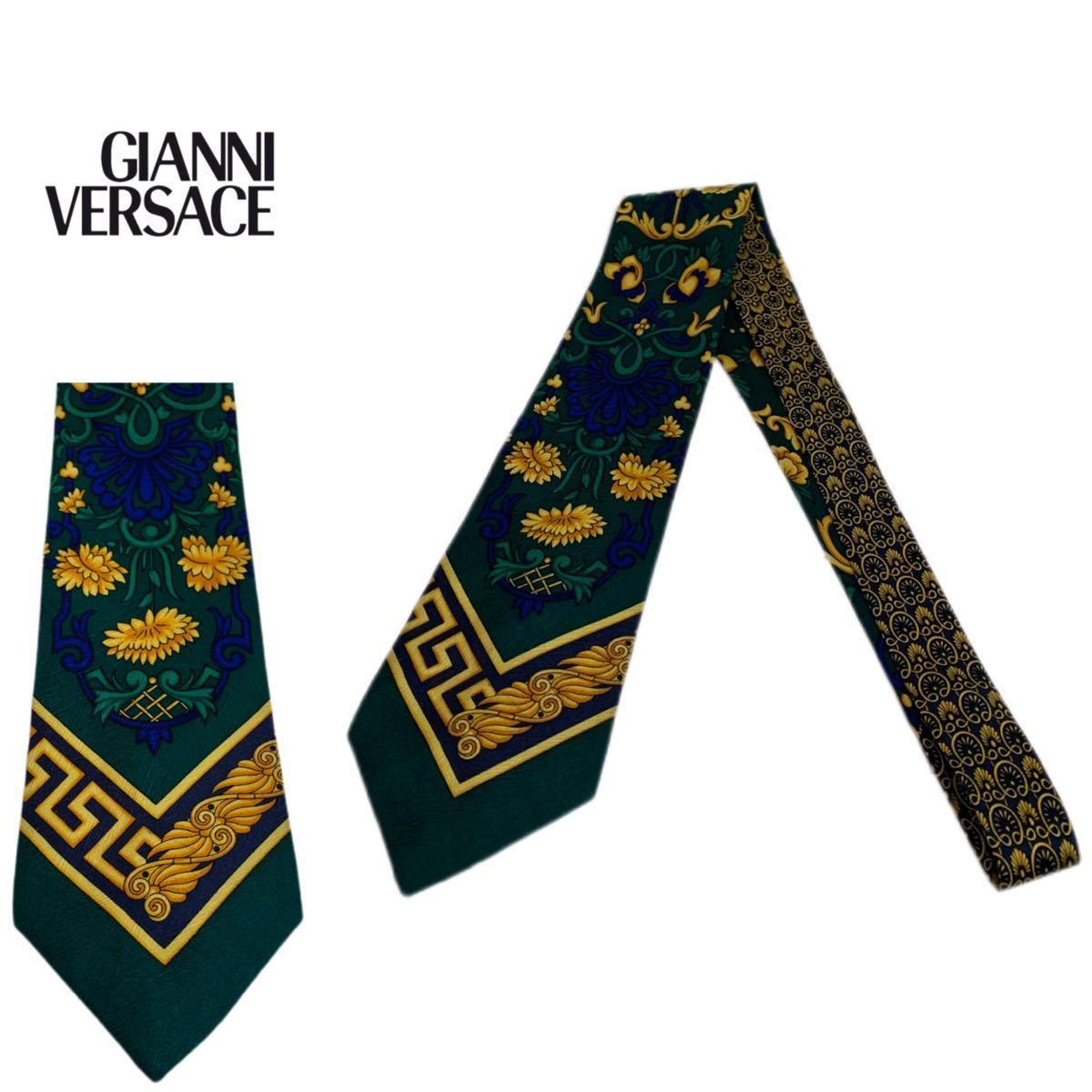 VERSACE ジャンニ ヴェルサーチ チェック柄 歪み シルクネクタイ item