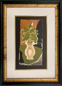 【特価】　≪　　ジョルジュ ブラック　　≫　　リトグラフ【石版画】 　 FEUILLES COULEUR LUMIERE ETAT.D 　 1963年 　GEORGES BRAQUE