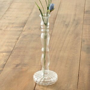 花瓶 フラワーベース おしゃれ クリアガラス 花器 一輪挿し 小さめ 軽量 シングルフラワーベース L クリア 送料無料(一部地域除く) kan3524