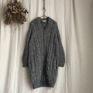 3.1 Phillip lim Philip rim alpaca . cable long Zip knitted jacket coat cardigan gray XS