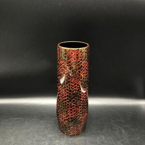 津軽塗（唐塗）　花器　花瓶　花入　漆器　アンティーク　Y5-5