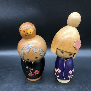 こけし　ペア　伝統こけし 郷土玩具 人形　創作こけし 民芸品　Y7-17