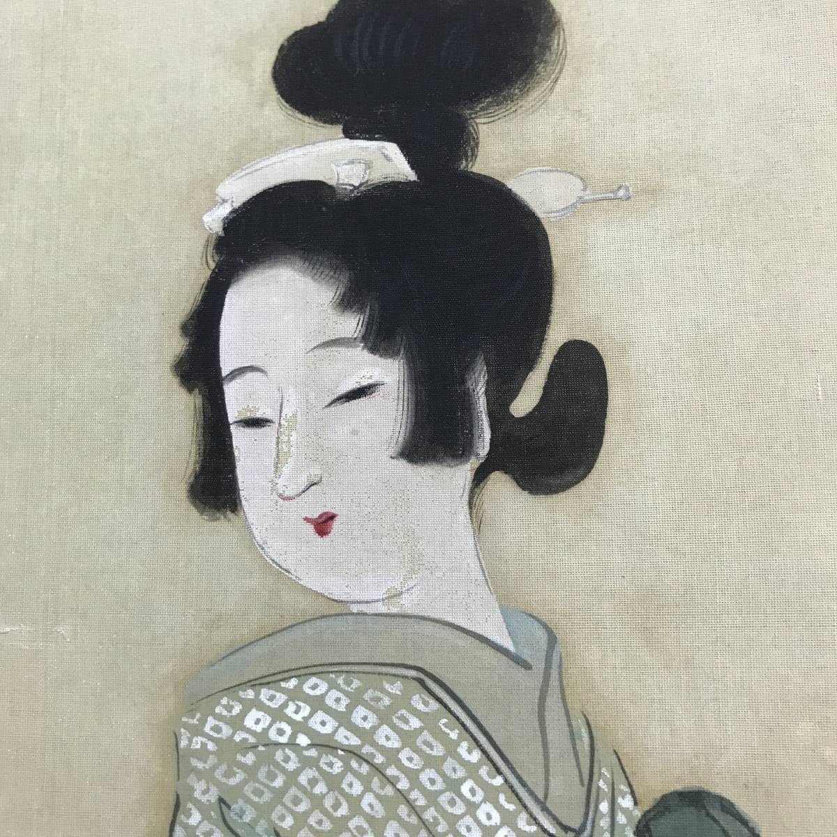 日本オンライン 作者不詳/浮世絵美人画/美人図/掛軸☆宝船☆AC-669