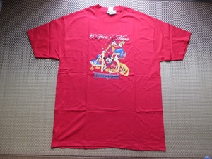 新品 値札付き★Tシャツ DL 45周年 ミッキー プルート グーフィー ドナルド サイン XL 赤／ディズニーランド アメリカ CA ヴィンテージ