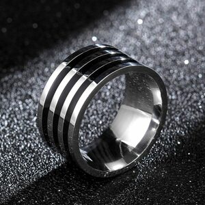 ■最安■リング　シルバー　メンズ　指輪　アクセサリー　ブラックライン　幅１０ｍｍ　20号