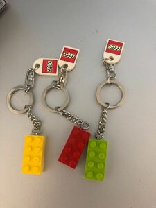 LEGOブロック キーリング 2x4 レッド、グリーン、イエロー 計3個セット　キーホルダー　