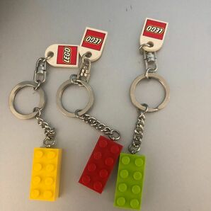 LEGOブロック キーリング 2x4 レッド、グリーン、イエロー 計3個セット　レゴ キーホルダー