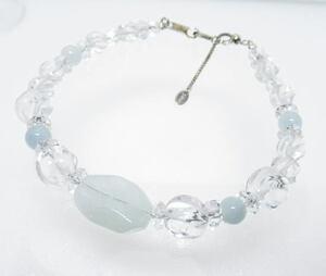 ( price cut price )NO.177 aquamarine sliding adjuster design bracele <. put on *..*. Akira > cut stone is valuable natural stone reality goods 