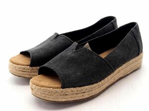 TOMS トムス オープントゥ サンダル エスパドリーユ シューズ size6(23cm)/グレー ■◆ ☆ dha7 レディース