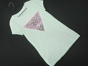 ネコポスOK GUESS ゲス レオパード柄 半袖 Tシャツ sizeXS/ミント ■◆ ☆ dha1 レディース