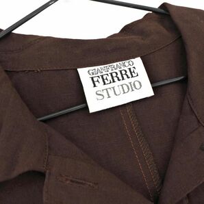 ネコポスOK GIANFRANCO FERRE ジャンフランコフェレ リネン混 ノースリーブ ワンピース size42/ダークブラウン ■◆ ☆ dha2 レディースの画像4