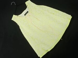  cat pohs OK Queens Court total race no sleeve blouse shirt size2/ yellow #* * dha2 lady's 