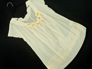  cat pohs OK PROPORTION Proportion Body Dressing flower motif blouse shirt size3/ beige #* * dha3 lady's 