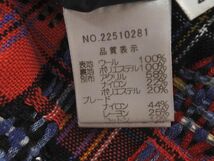 ネコポスOK Harrods ハロッズ ウール混 チェック 切替 スカート size2/赤ｘ紺 ◇■ ☆ dha3 レディース_画像5