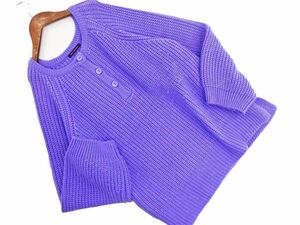 URBAN RESEARCH Urban Research Henley neckline knitted sweater sizeF/ purple *# * dha3 lady's 