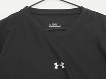 ネコポスOK UNDER ARMOUR アンダーアーマー Vネック トレーニングウェア Tシャツ sizeLG/黒 ■◆ ☆ dha7 レディース_画像2