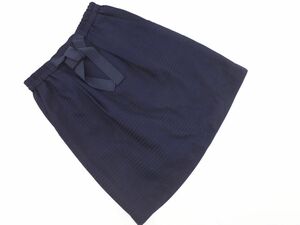 ナチュラルビューティーベーシック リボン スカート sizeXS/紺 ■■ ☆ dha8 レディース