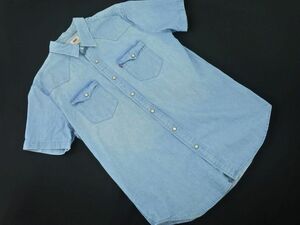 ネコポスOK LEVI’S リーバイス スナップボタン デニム シャツ sizeM/青 ■◆ ☆ dha8 メンズ