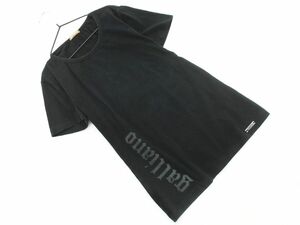 ネコポスOK galliano ガリアーノ ロゴ プリント Tシャツ sizeS/黒 ■◆ ☆ dhb6 レディース