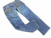 JIMMY TAVERNITI ジミータヴァニティ MEG TAPE 17 USED加工 ボタンフライ デニムパンツ size29/青 ■■ ☆ dhc2 レディース_画像7