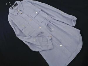 ZARA ザラ フラップポケット シャツ ワンピース sizeS/青 ◇■ ☆ dhc2 レディース