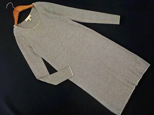 Max Mara マックスマーラ ウール100% ボーダー ニット ワンピース sizeS/白ｘ黒 ◇■ ☆ dhc1 レディース