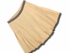 Nicole Miller Nicole Miller tuck skirt size2/ beige *# * dhc8 lady's 