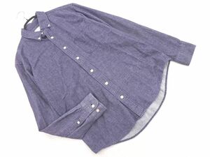  Urban Research фланель рубашка sizeS/ темно-синий *# * dhc9 мужской 