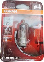 OSRAM SILVERSTAR バイク用ヘットライトバルブ12V35/35W 口金T-19 PH7 輝度50％UP 光到達20％UP クリプトン球_画像2
