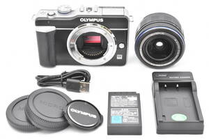 OLYMPUS オリンパス PEN E-PL1 ブラック デジタルカメラ + M.ZUIKO DIGITAL 14-42mm F/3.5-5.6 L ED レンズ (t4196)