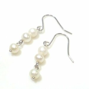 J◇K14WG 揺れる♪ ベビーパール フックピアス ホワイトゴールド 14金 真珠 小粒 フックタイプ baby pearl earrings【ネコポスOK】