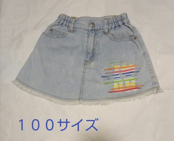 P.127 キッズ スカート 100 デニム デニムミニスカート デニムスカート 子供服