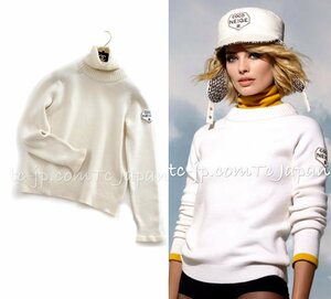  Chanel sweater CHANEL ivory * cream *ta-toru neck * cashmere * wool F38