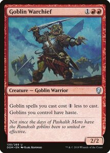 MTG ■赤/英語版■ 《ゴブリンの戦長/Goblin Warchief》ドミナリア DOM