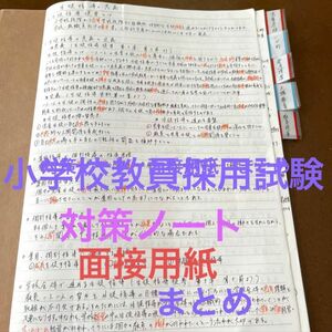 小学校教員採用試験　対策ノートコピー　面接用紙　まとめセット