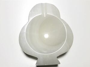 ホワイトレースアゲート（白縞瑪瑙） 232.5g スペード 小皿【難あり】【検/めのう/メノー/トレー】