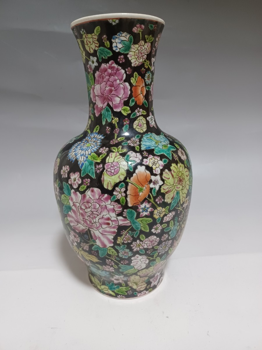 中国古玩大清同治年製花模様七宝壺花瓶中国時代中国美術古美術唐物