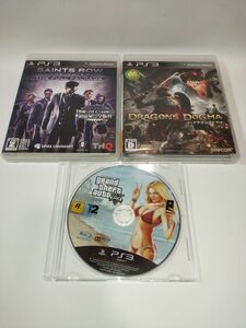 PS3ソフト　セインツロウ　ザ・サード+ドラゴンズドグマ+グランド・セフト・オートV 3点セット販売!美品!!お早目にどうぞ!!!