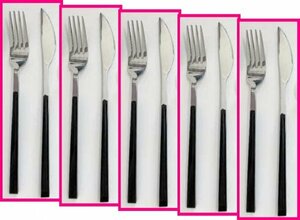 [ free shipping : cutlery :10ps.@]* 2 ps x 5 set * stylish!!!: pretty * Fork :21cm* steak knife :22.5cm* dinner set :No1