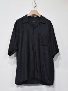 23ss コモリ COMOLI ウールシルクオープンカラーシャツ ネイビー 2 4.6万円