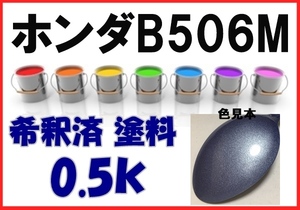 ◇ ホンダB506M　塗料　アイスブルーM　アイスブルーメタリック　フィット　希釈済　カラーナンバー　カラーコード　B506M