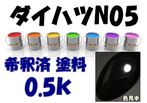 ◇ ダイハツN05　塗料　ブラックマイカ　ネイキッド　希釈済　カラーナンバー　カラーコード　N05