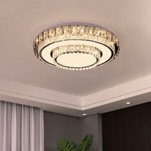  high class stainless steel steel K9 crystal flash mount ceiling lighting equipment 