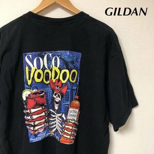 GILDAN /ギルダン /メンズXL 半袖Tシャツ トップス プリントTシャツ SoCo VOODOO 骸骨 ドクロ バックプリント アメカジ USA古着