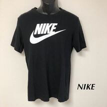 NIKE /ナイキ /サイズL 黒 半袖Tシャツ ロゴT プリントTシャツ コットンTシャツ ビッグロゴ スウッシュ スポーツ カジュアル 古着_画像1