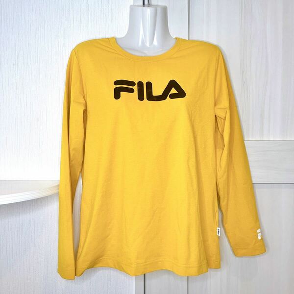 FILA フィラ Tシャツ 長袖 M 黄色 イエロー