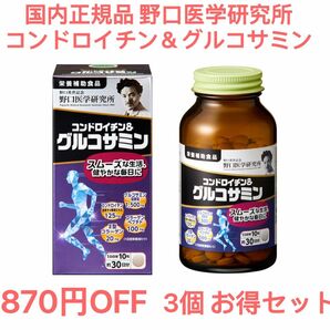 3個お得 野口医学研究所 コンドロイチン＆グルコサミン 300粒／個 栄養補助食品 アクティブに歩き続けたい方に 